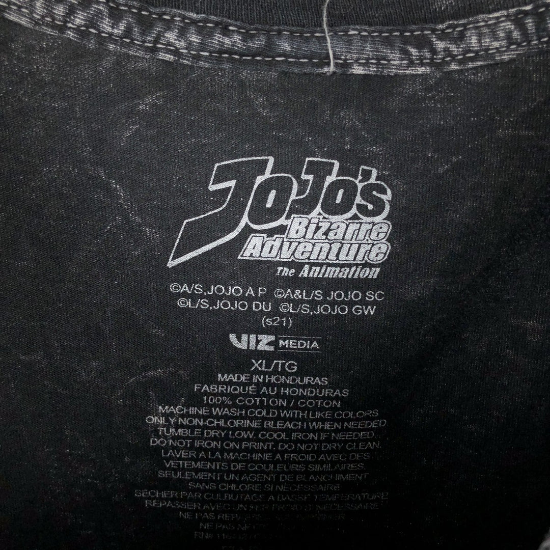 JoJo's Bizarre Adventure JoJo's Bizarre Adventure Anime Character Print T-Shirt Men's XL cotton black type Vintage Second Hand