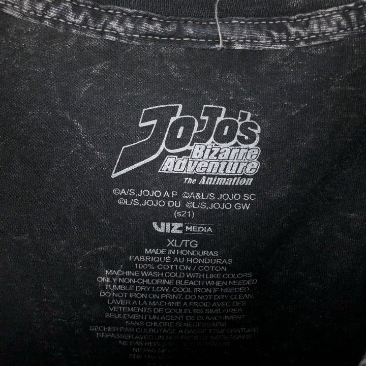 JoJo's Bizarre Adventure JoJo's Bizarre Adventure Anime Character Print T-Shirt Men's XL cotton black type Vintage Second Hand