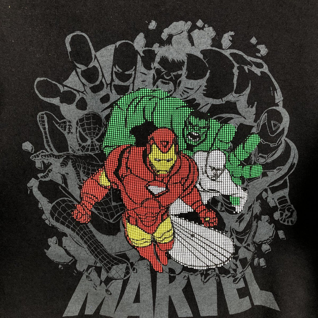 Marvel character print T-shirt, men's size XL. cotton black type Vintage Second Hand