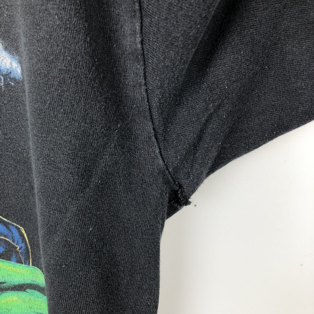 MARVEL character print T-shirt, men's size M cotton black type Vintage Second Hand