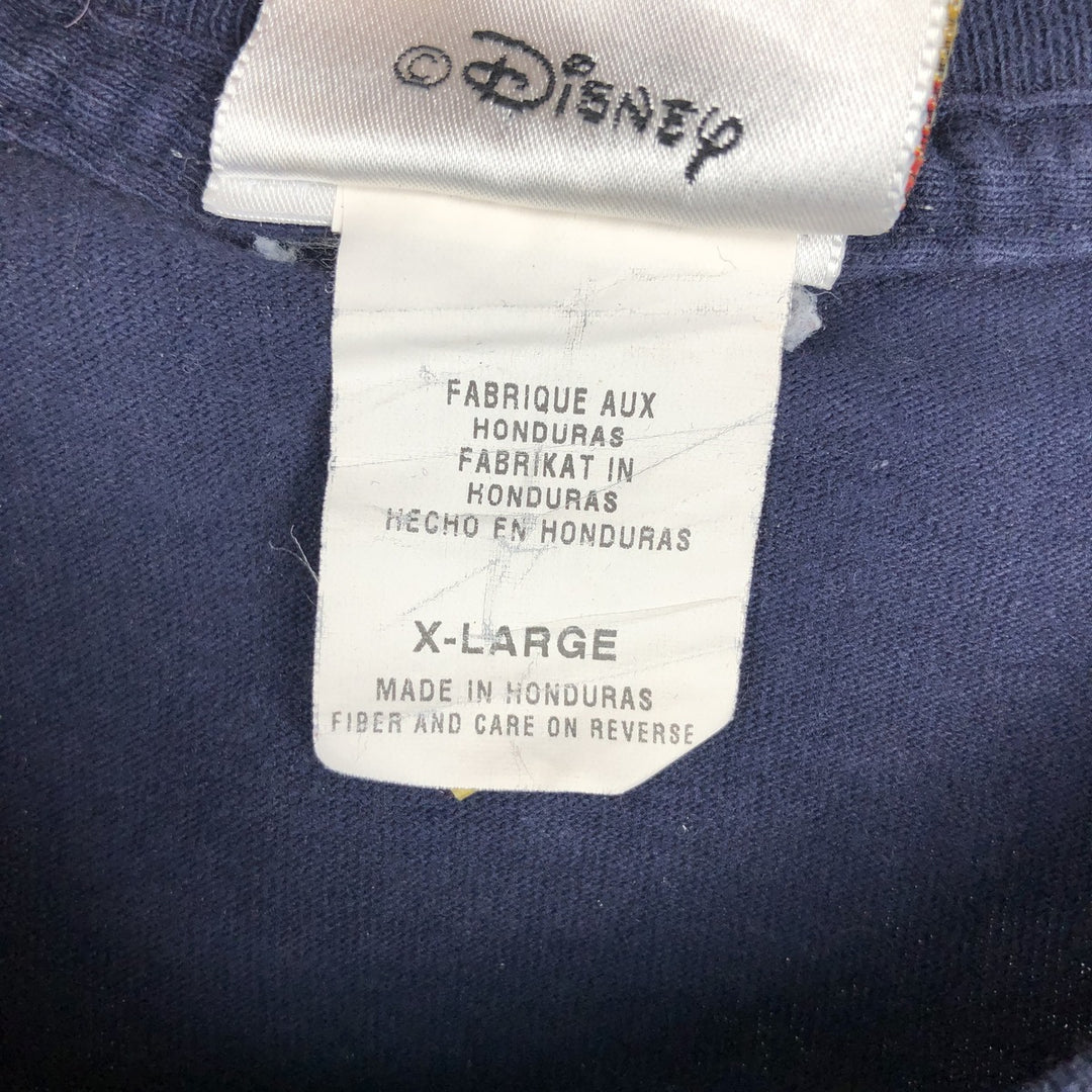 90'S Walt Disney World MICKEY MOUSE character print T-shirt, men's size XL (approx.), vintage. cotton navy blue type Vintage Second Hand