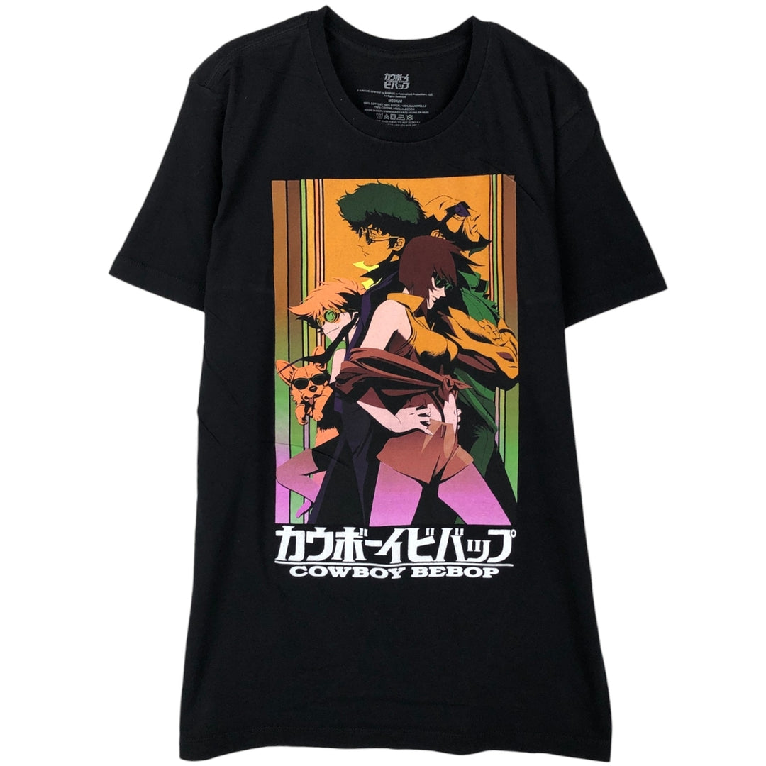 COWBOY BEEBOP Cowboy Bebop Anime Character Print T-shirt Men's M size cotton black type Vintage Second Hand