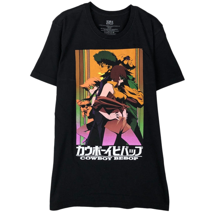 COWBOY BEEBOP Cowboy Bebop Anime Character Print T-shirt Men's M size cotton black type Vintage Second Hand