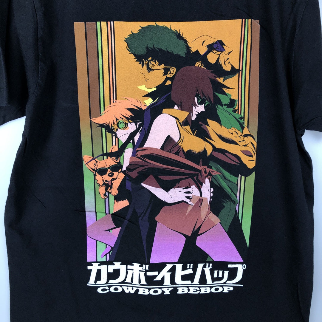 COWBOY BEEBOP Cowboy Bebop Anime Character Print T-shirt Men's M size cotton black type Vintage Second Hand