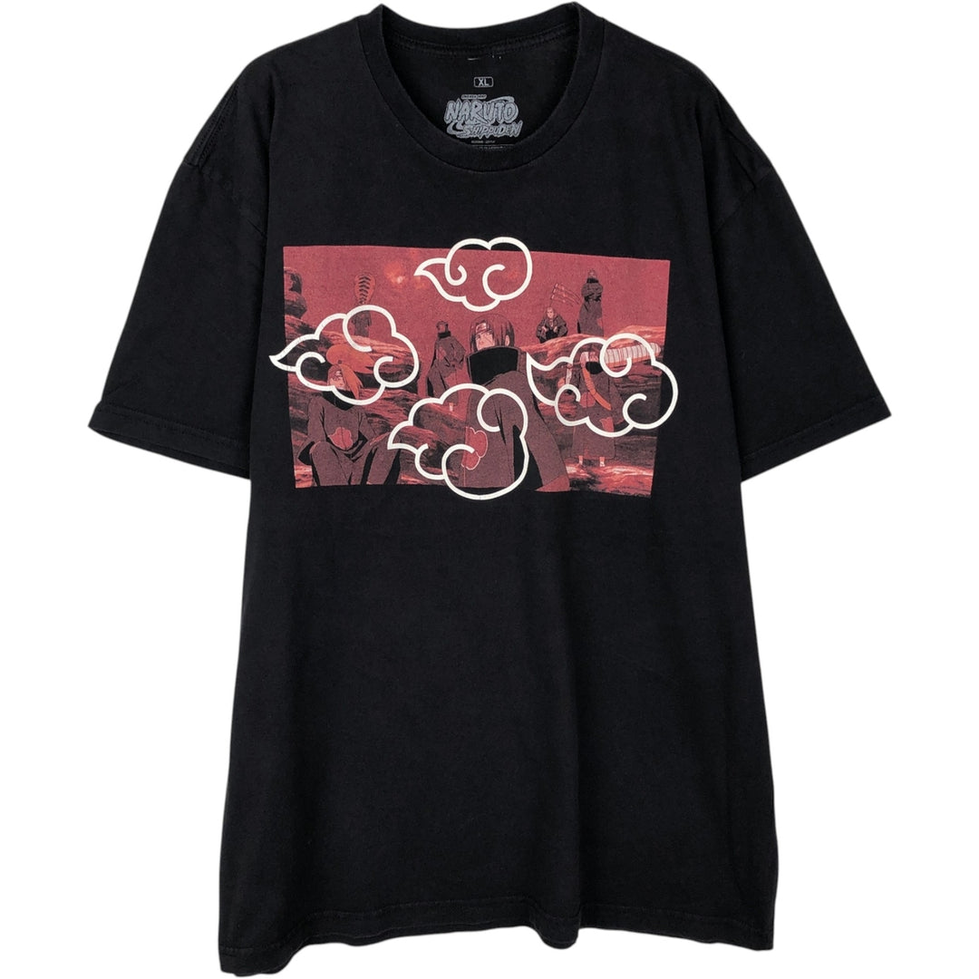 NARUTO SHIPPUDEN Naruto Shippuden Anime Character Print T-Shirt, Men's, Size XL cotton black type Vintage Second Hand