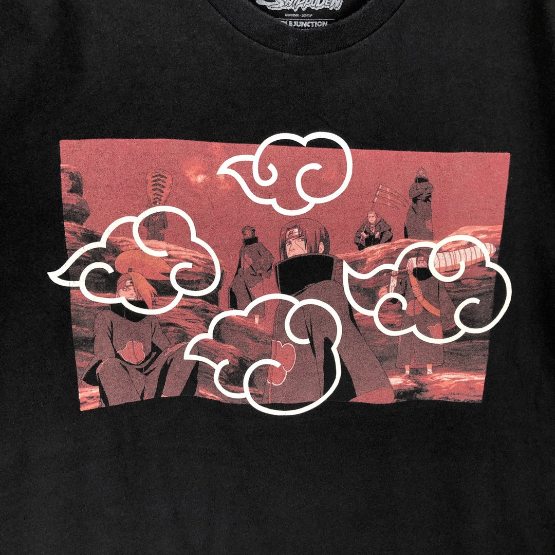 NARUTO SHIPPUDEN Naruto Shippuden Anime Character Print T-Shirt, Men's, Size XL cotton black type Vintage Second Hand
