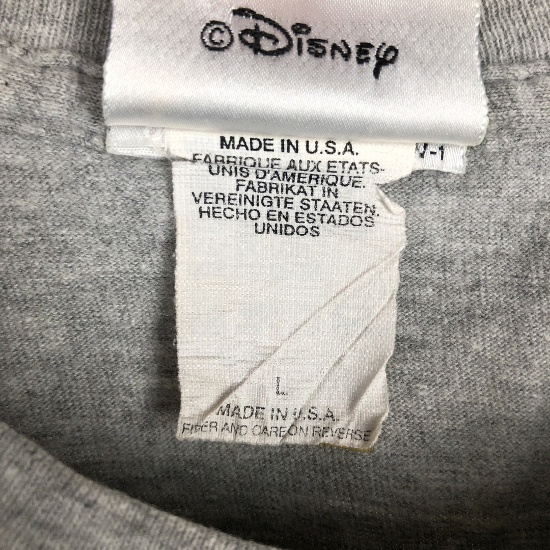 2000'S Walt Disney World Mickey Mouse character print T-shirt, made in USA, men's size L equivalent. cotton gray type Vintage Second Hand