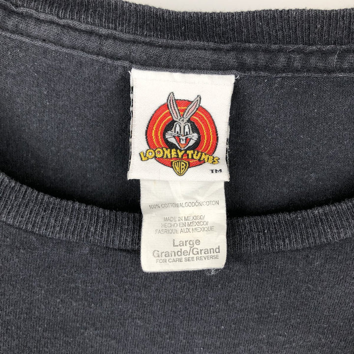 90'S Looney Tunes Tweety character print T-shirt, men's size L equivalent, vintage. cotton navy blue type Vintage Second Hand