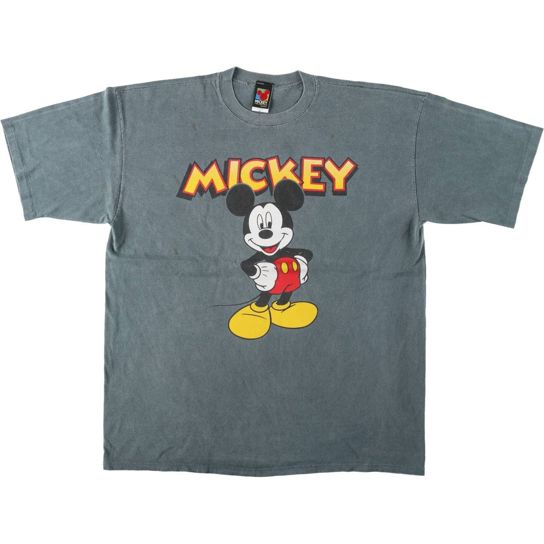 90'S MICKEY UNLIMITED MICKEY MOUSE Mickey Mouse Character Print T-Shirt, Men's XL equivalent, Vintage cotton gray type Vintage Second Hand