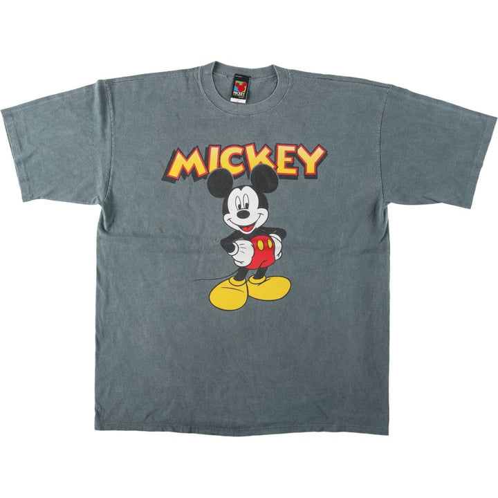 90'S MICKEY UNLIMITED MICKEY MOUSE Mickey Mouse Character Print T-Shirt, Men's XL equivalent, Vintage cotton gray type Vintage Second Hand