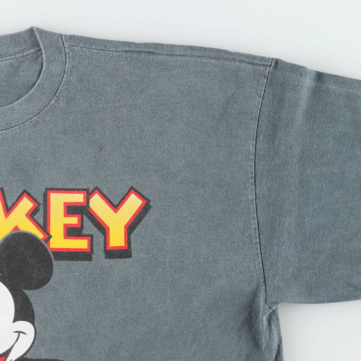 90'S MICKEY UNLIMITED MICKEY MOUSE Mickey Mouse Character Print T-Shirt, Men's XL equivalent, Vintage cotton gray type Vintage Second Hand