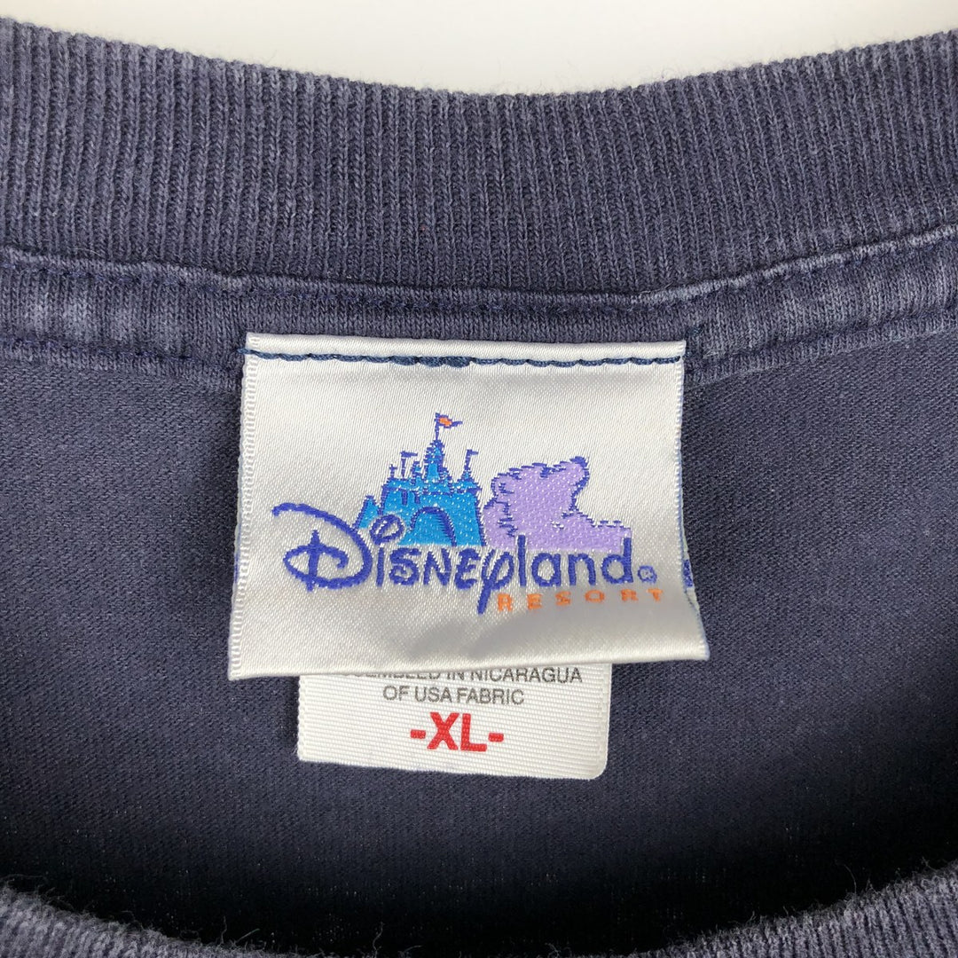 DISNEY LAND RESORT MICKEY MOUSE Mickey Mouse Character Print T-Shirt, Men's Size XL (approx.) cotton navy blue type Vintage Second Hand