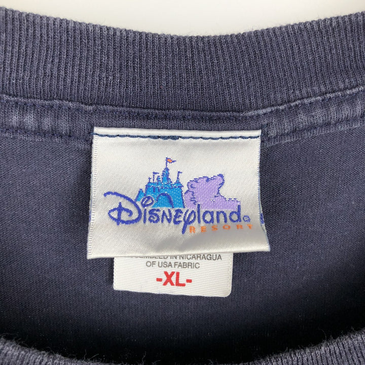 DISNEY LAND RESORT MICKEY MOUSE Mickey Mouse Character Print T-Shirt, Men's Size XL (approx.) cotton navy blue type Vintage Second Hand
