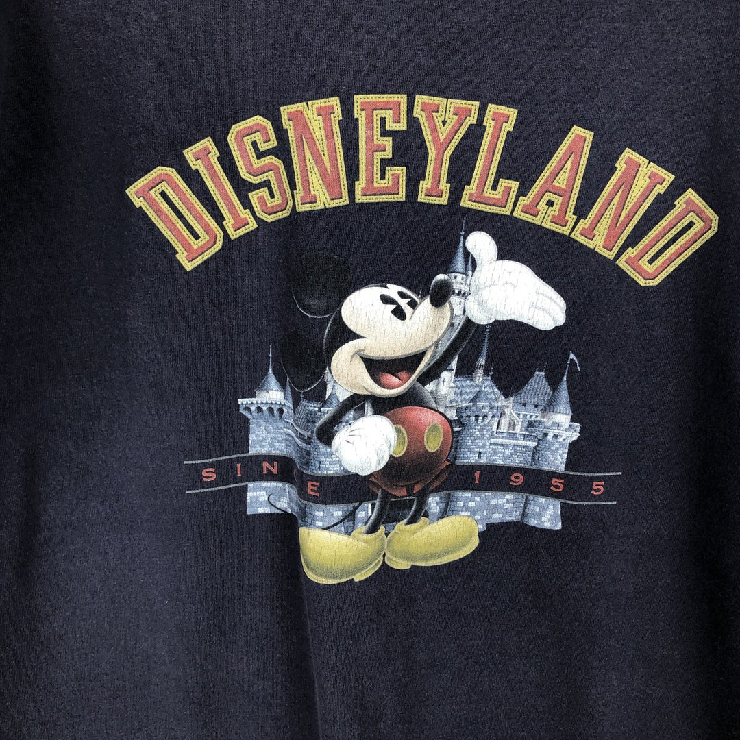 DISNEY LAND RESORT MICKEY MOUSE Mickey Mouse Character Print T-Shirt, Men's Size XL (approx.) cotton navy blue type Vintage Second Hand
