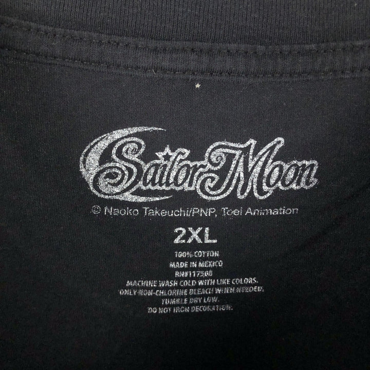 SAILOR MOON Anime Character Print T-Shirt (Men's XXL equivalent) cotton black type Vintage Second Hand