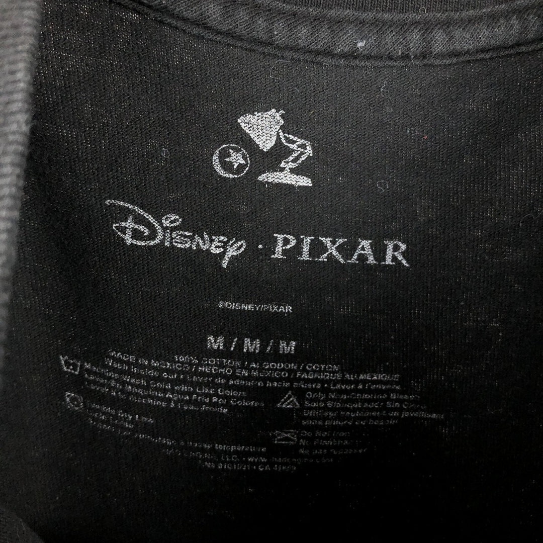 PIXAR character print T-shirt, men's size M (approx.) cotton black type Vintage Second Hand