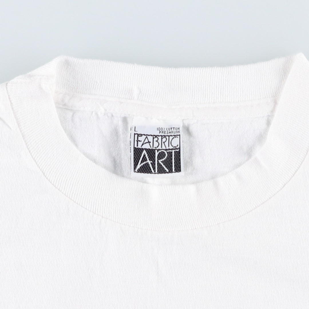 90'S FABRIC ART Rebecca Lee Baldwin Art T-shirt, Made in USA, Men's Size L (approx.), Vintage cotton white type Vintage Second Hand