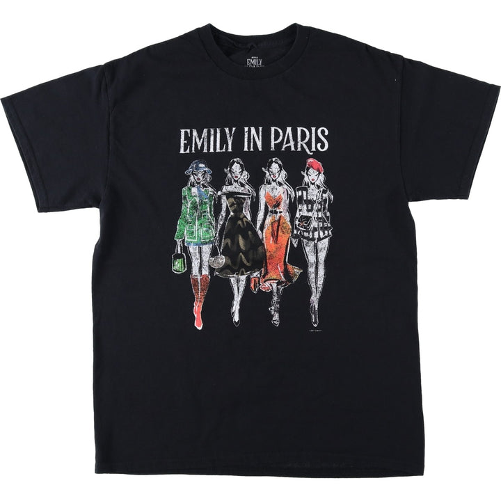 EMILY IN PARIS (Emily Goes to Paris) TV Drama/Movie T-Shirt - Men's Size M cotton black type Vintage Second Hand