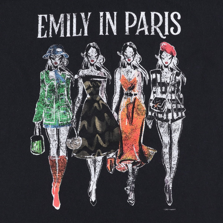 EMILY IN PARIS (Emily Goes to Paris) TV Drama/Movie T-Shirt - Men's Size M cotton black type Vintage Second Hand