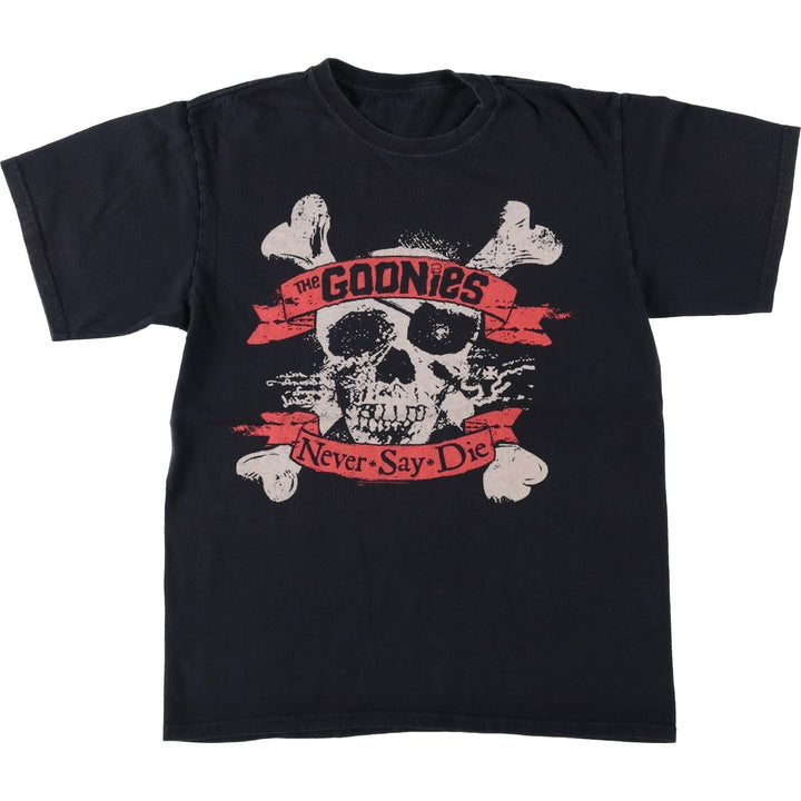 THE GOONIES (The Goonies) Skull Pattern Movie T-Shirt - Men's Size M (approx.) unclear black type Vintage Second Hand