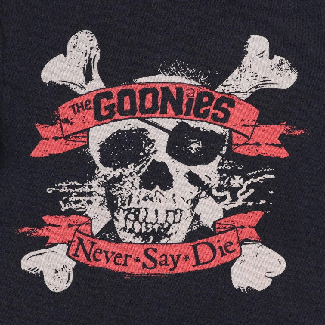 THE GOONIES (The Goonies) Skull Pattern Movie T-Shirt - Men's Size M (approx.) unclear black type Vintage Second Hand