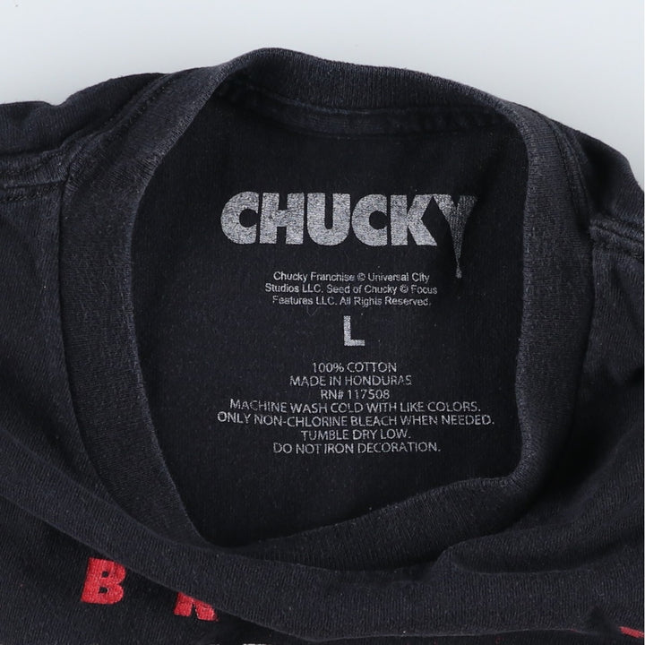 CHILD'S PLAY Chucky TIFFANY&Co. Movie T-shirt (Men's size L equivalent) cotton black type Vintage Second Hand