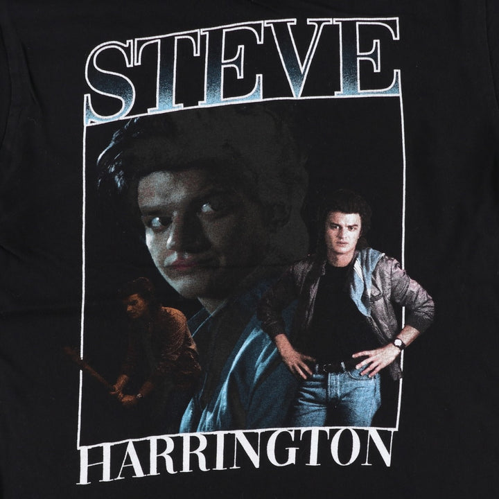STRANGER THINGS Steve (TV Drama/Movie) Movie T-Shirt, Men's Size M (approx.) cotton black type Vintage Second Hand