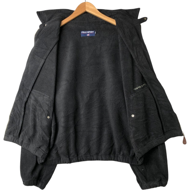 Vintage 90'S Ralph Lauren Polo Sport swing-top fleece jacket, size XL, men's unclear black type Vintage Second Hand
