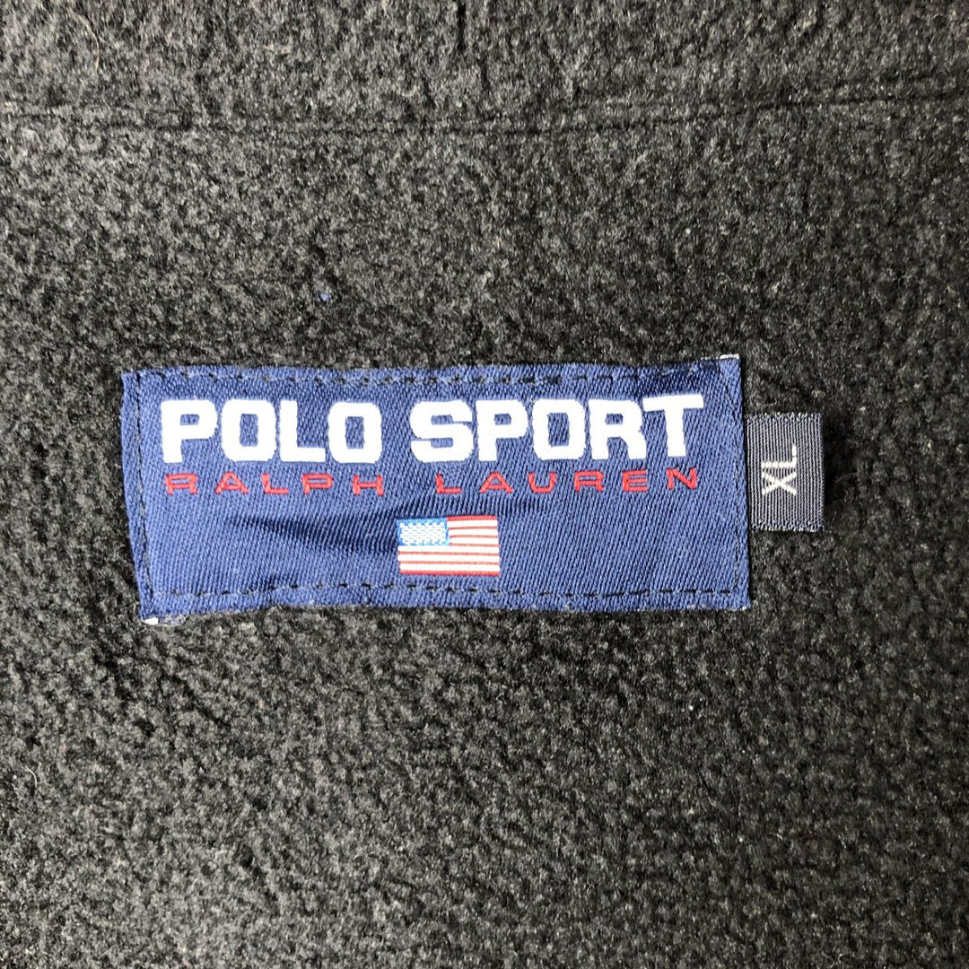Vintage 90'S Ralph Lauren Polo Sport swing-top fleece jacket, size XL, men's unclear black type Vintage Second Hand