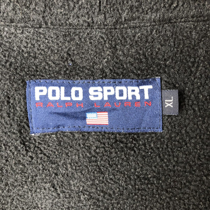Vintage 90'S Ralph Lauren Polo Sport swing-top fleece jacket, size XL, men's unclear black type Vintage Second Hand