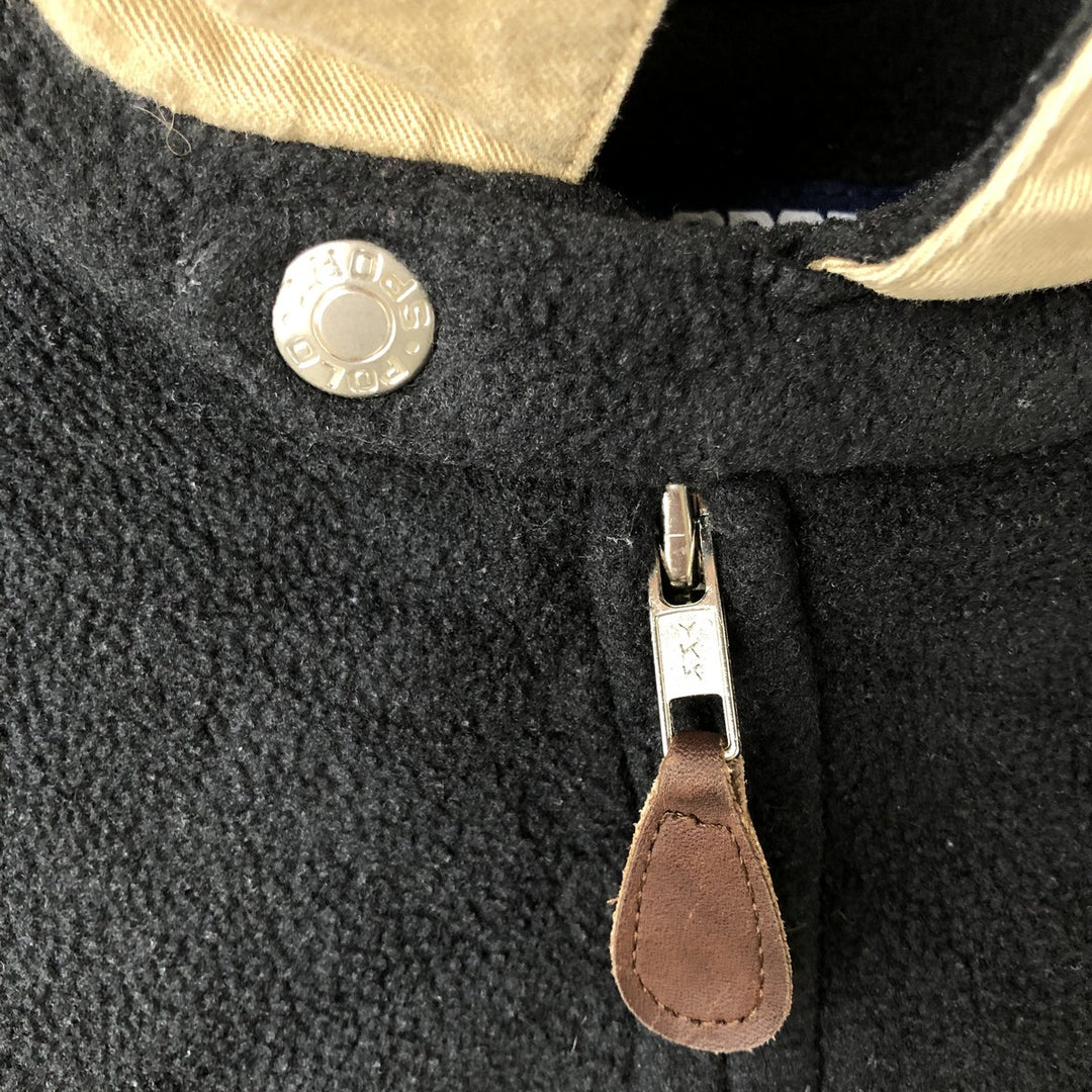 Vintage 90'S Ralph Lauren Polo Sport swing-top fleece jacket, size XL, men's unclear black type Vintage Second Hand