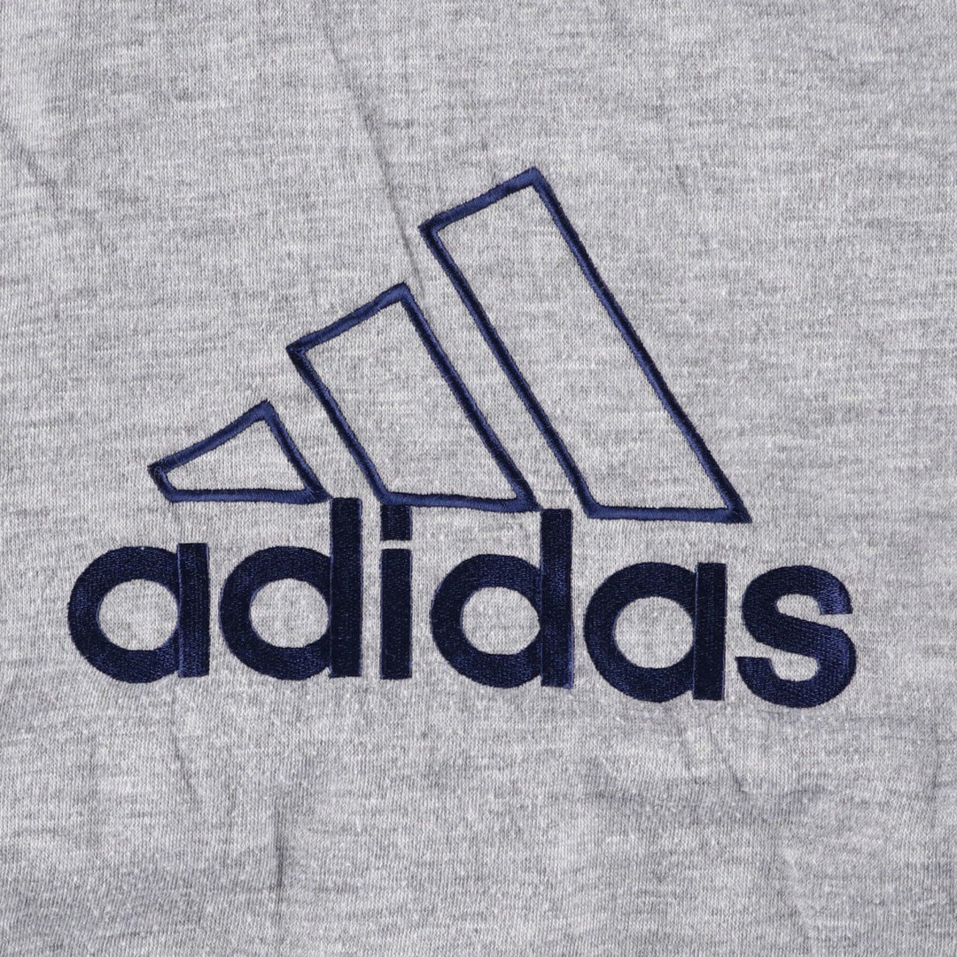 2000'S adidas reversible padded hoodie/puffer jacket with back logo, size L, men's Nylon navy blue type Vintage Second Hand
