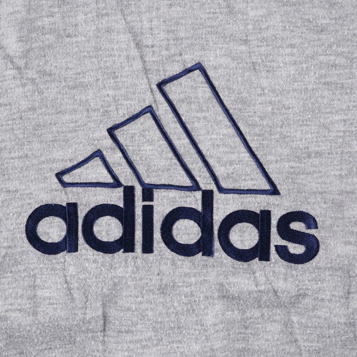 2000'S adidas reversible padded hoodie/puffer jacket with back logo, size L, men's Nylon navy blue type Vintage Second Hand
