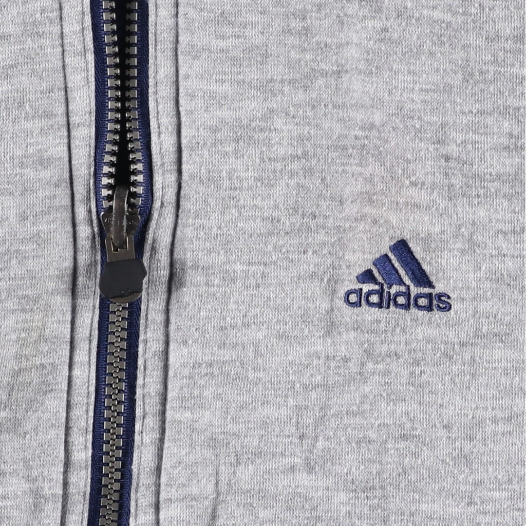 2000'S adidas reversible padded hoodie/puffer jacket with back logo, size L, men's Nylon navy blue type Vintage Second Hand