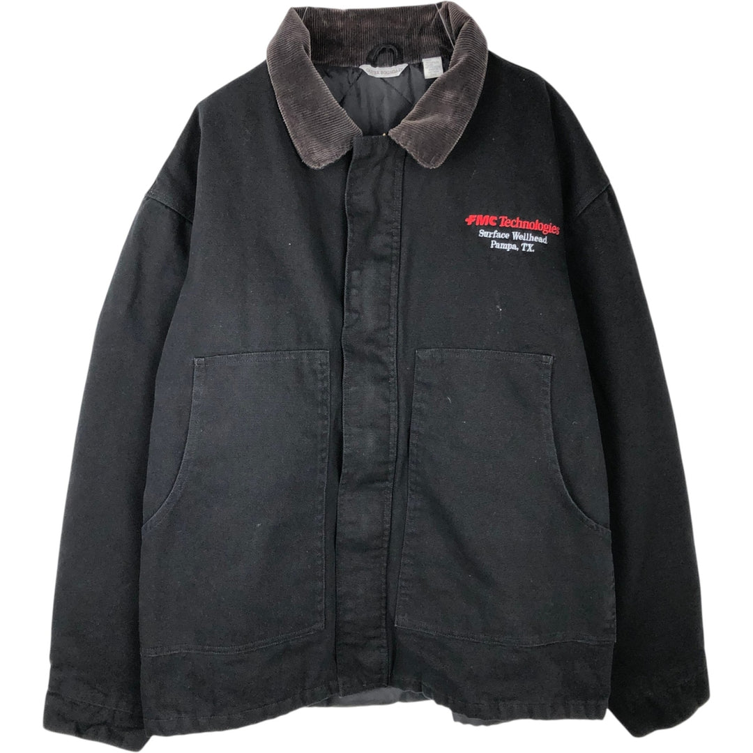OUTER BOUNDARY Traditional Padded Duck Work Jacket, Men's XXL cotton black type Vintage Second Hand