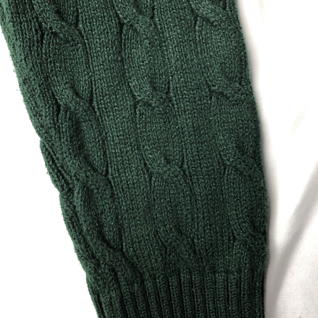 Ralph Lauren POLO RALPH LAUREN Cable knit cotton sweater Men's M size cotton green type Vintage Second Hand