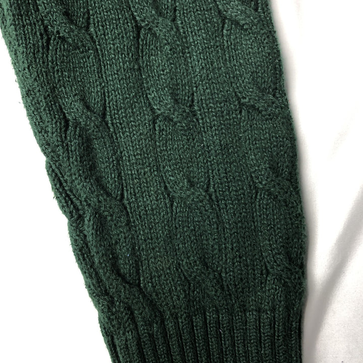 Ralph Lauren POLO RALPH LAUREN Cable knit cotton sweater Men's M size cotton green type Vintage Second Hand