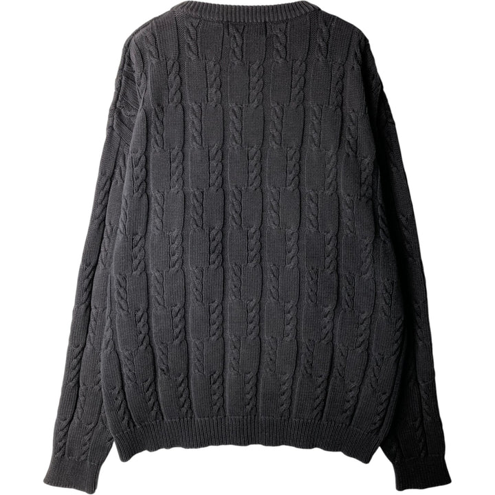 Ralph Lauren Chaps cable knit cotton sweater, men's size XL cotton black type Vintage Second Hand