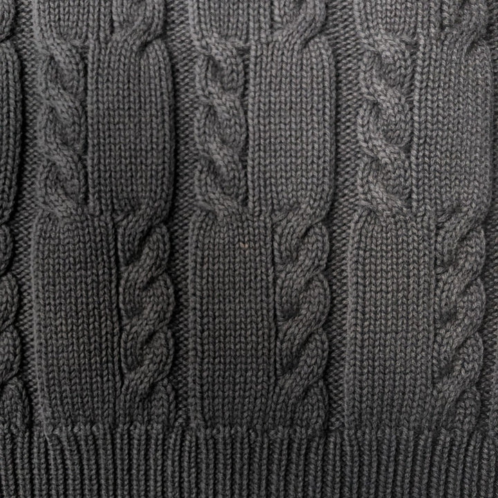 Ralph Lauren Chaps cable knit cotton sweater, men's size XL cotton black type Vintage Second Hand