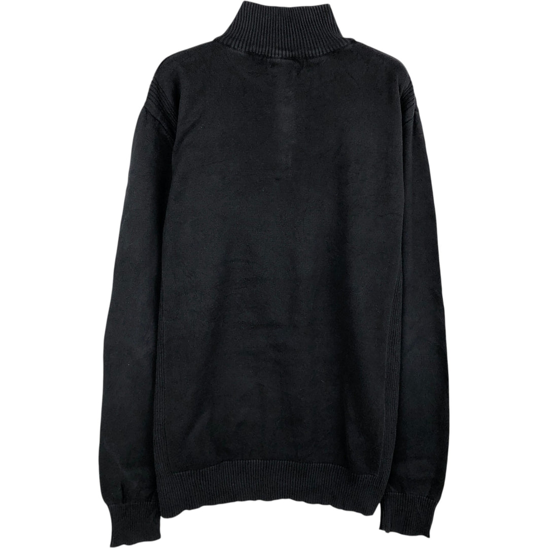 Burberry's BURBERRY LONDON Cotton Knit Half-Button Sweater, Women's Size L (approx.) cotton black type Vintage Second Hand