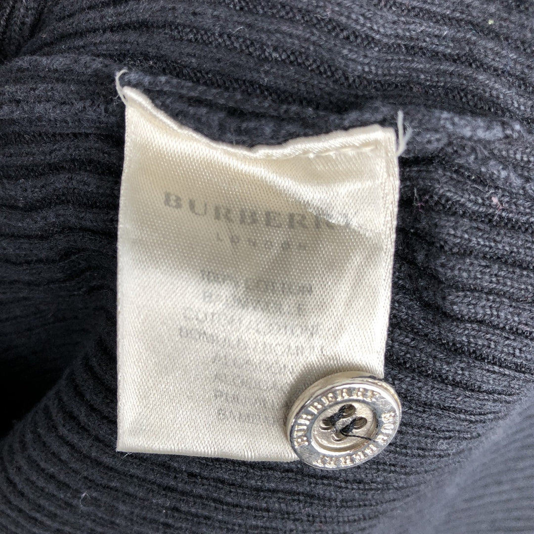 Burberry's BURBERRY LONDON Cotton Knit Half-Button Sweater, Women's Size L (approx.) cotton black type Vintage Second Hand
