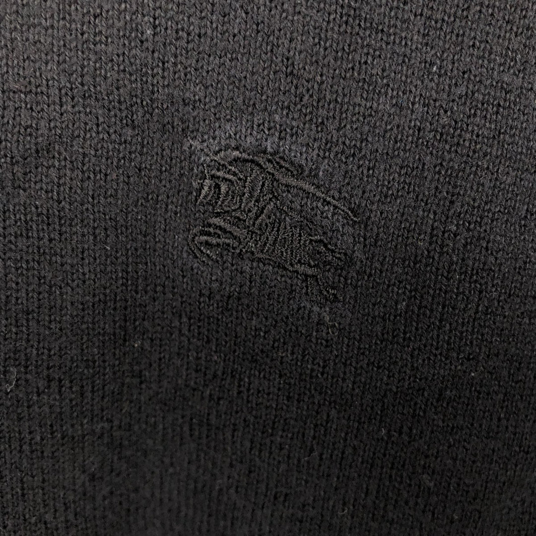 Burberry's BURBERRY LONDON Cotton Knit Half-Button Sweater, Women's Size L (approx.) cotton black type Vintage Second Hand
