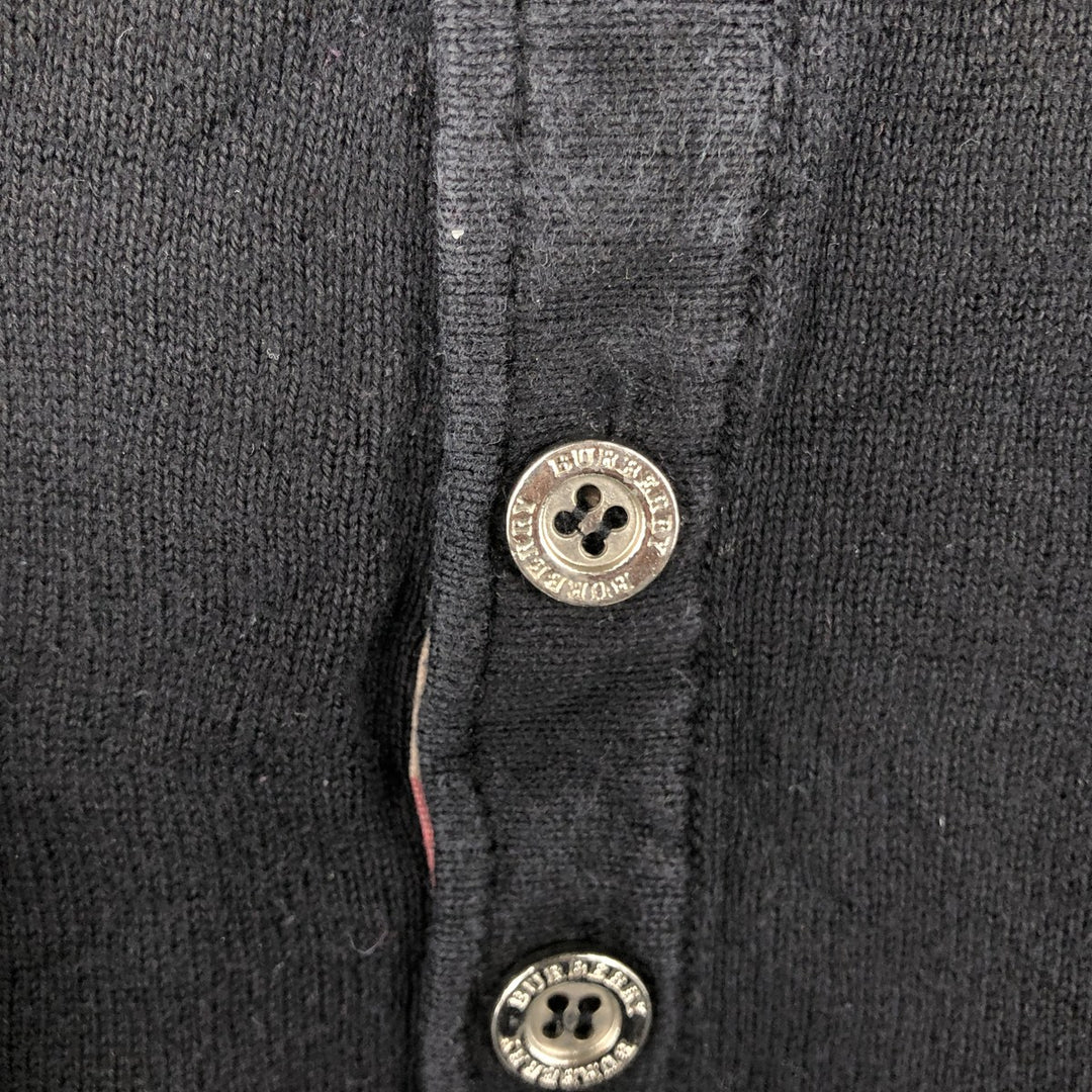Burberry's BURBERRY LONDON Cotton Knit Half-Button Sweater, Women's Size L (approx.) cotton black type Vintage Second Hand