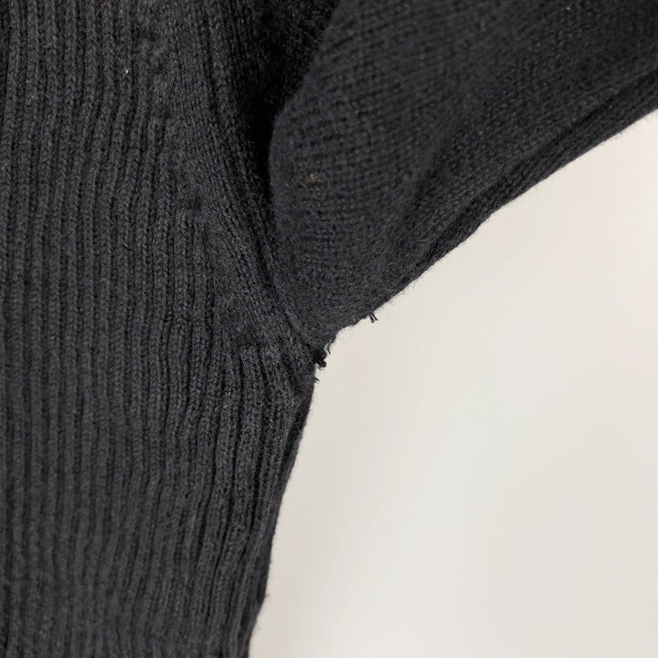 Burberry's BURBERRY LONDON Cotton Knit Half-Button Sweater, Women's Size L (approx.) cotton black type Vintage Second Hand