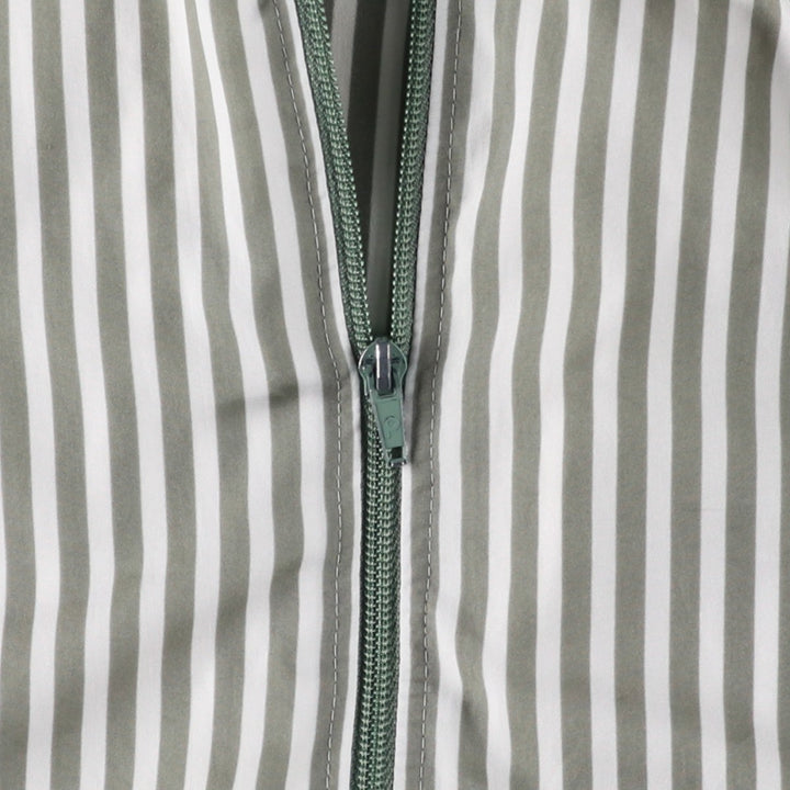 1970'S Lacoste CHEMISE French Lacoste Stripe Pattern Windbreaker, Made in France, Size 5 (Men's L equivalent), Vintage polyester Khaki type sage green Vintage Second Hand