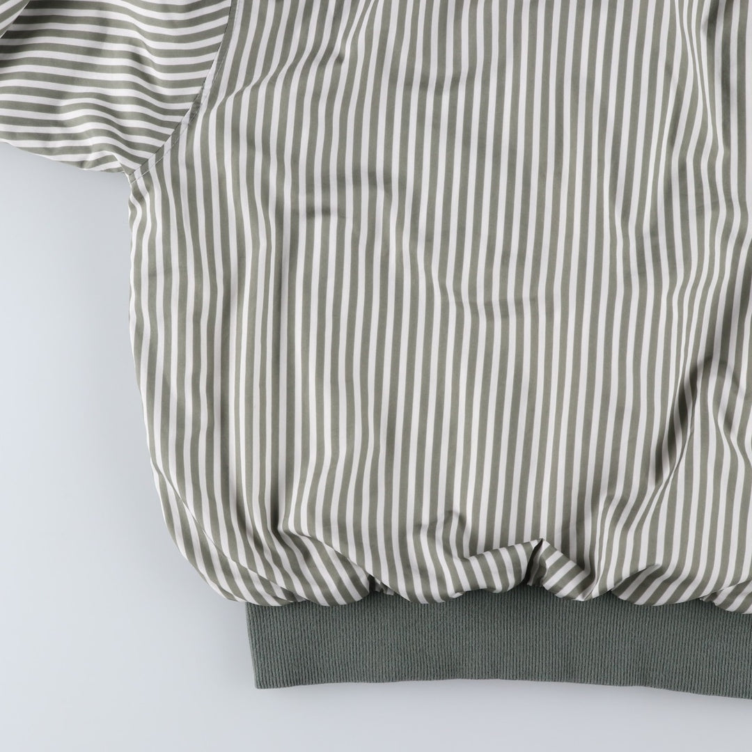 1970'S Lacoste CHEMISE French Lacoste Stripe Pattern Windbreaker, Made in France, Size 5 (Men's L equivalent), Vintage polyester Khaki type sage green Vintage Second Hand