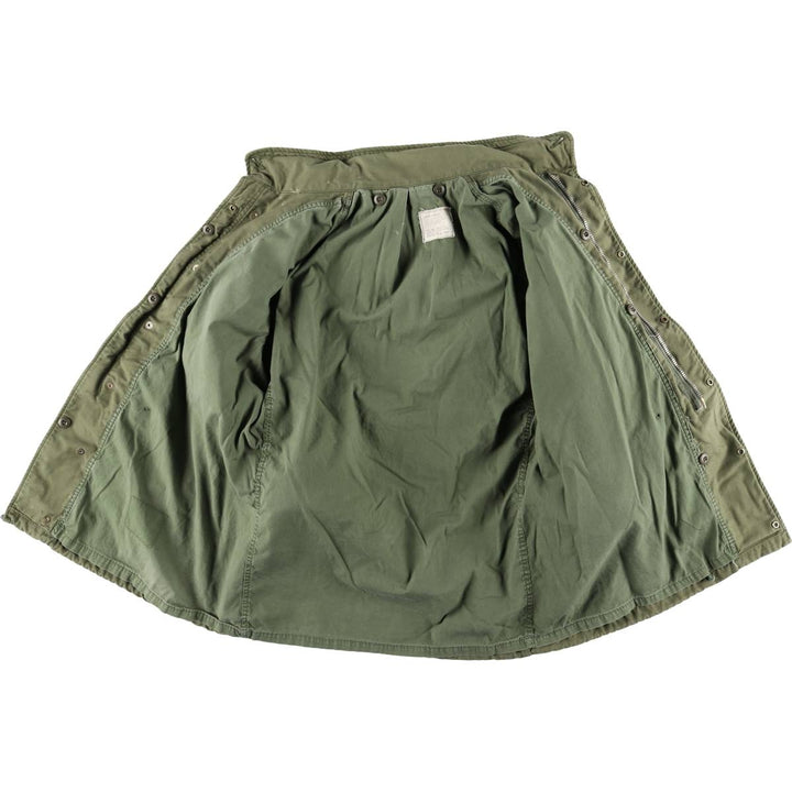 1960'S US Military Issue M-65 2nd Military Field Jacket, Made in USA, Long Medium (Men's Size M equivalent), Vintage Nylon Khaki type Vintage Second Hand