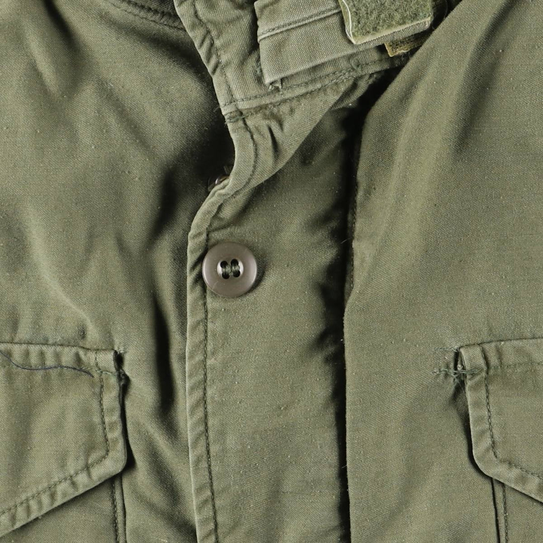 1960'S US Military Issue M-65 2nd Military Field Jacket, Made in USA, Long Medium (Men's Size M equivalent), Vintage Nylon Khaki type Vintage Second Hand