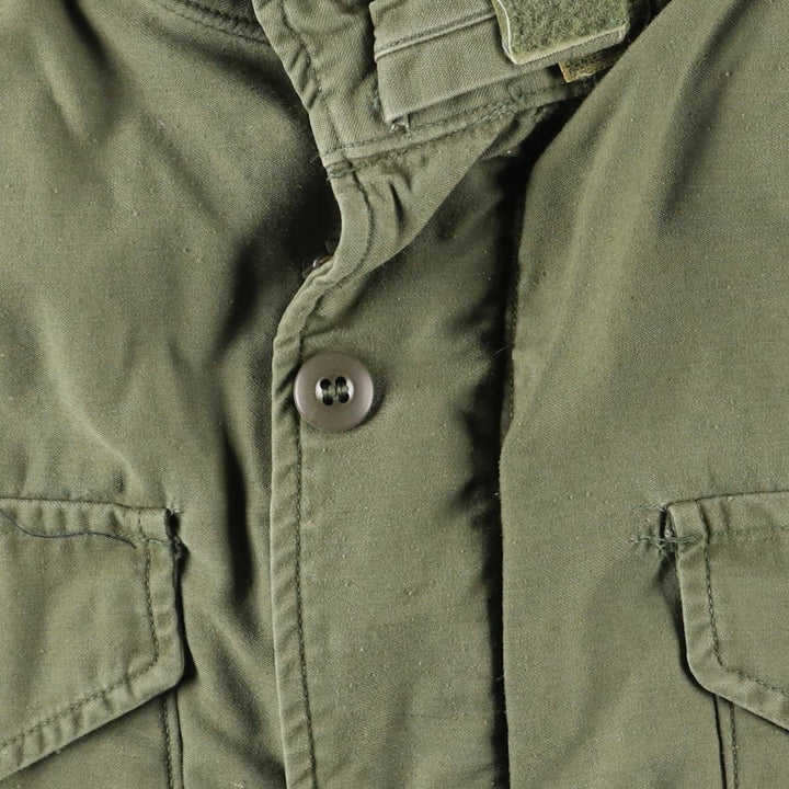 1960'S US Military Issue M-65 2nd Military Field Jacket, Made in USA, Long Medium (Men's Size M equivalent), Vintage Nylon Khaki type Vintage Second Hand