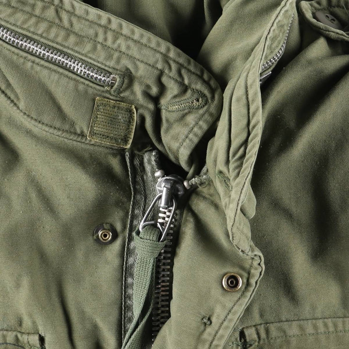 1960'S US Military Issue M-65 2nd Military Field Jacket, Made in USA, Long Medium (Men's Size M equivalent), Vintage Nylon Khaki type Vintage Second Hand